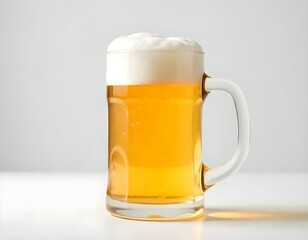 beer, mug, frosty, golden, foam, head, isolated, photorealistic, image, white, background, beverage, drink, alcohol, refreshment, cold, chilled, glass, lager, brew, bar, pub, classic, detailed,