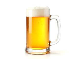 beer, mug, frosty, golden, foam, head, isolated, photorealistic, image, white, background, beverage, drink, alcohol, refreshment, cold, chilled, glass, lager, brew, bar, pub, classic, detailed,