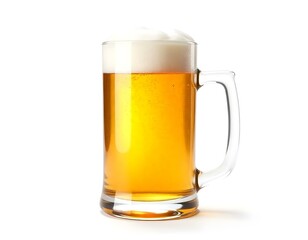 beer, mug, frosty, golden, foam, head, isolated, photorealistic, image, white, background, beverage, drink, alcohol, refreshment, cold, chilled, glass, lager, brew, bar, pub, classic, detailed,