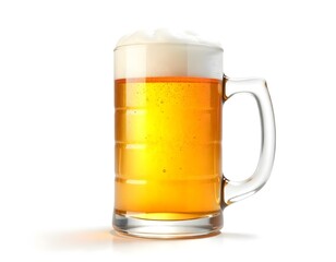 beer, mug, frosty, golden, foam, head, isolated, photorealistic, image, white, background, beverage, drink, alcohol, refreshment, cold, chilled, glass, lager, brew, bar, pub, classic, detailed,
