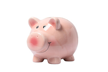 PNG, Christmas piggy bank, with festive decorations and gifts, isolated on white background.