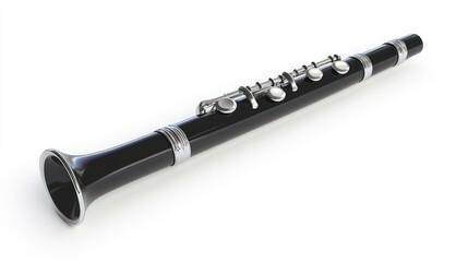 Naklejka premium A sleek black clarinet, showcasing its elegant design and musical purpose.