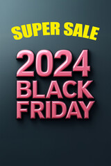 embossed PINK Black Friday Banner with black friday text, in a festive and bright atmosphere
