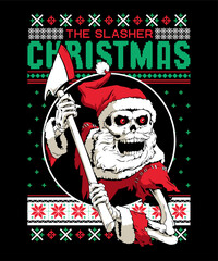 The Slasher Christmas Ugly Sweater Design