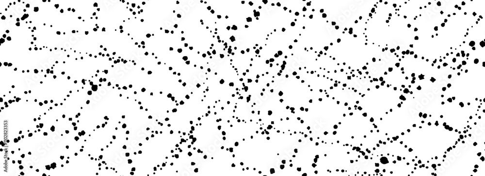 Poster splashed dots seamless texture. distress sprinkled paint drop background. black grunge speckle grain