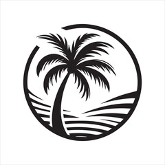 palm tree vector logo icon illustration silhouette