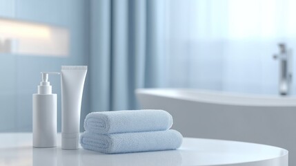 Serene Bathroom Essentials:  Luxury Bath Products and Soft Towels