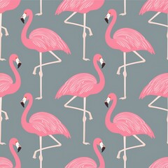 Obraz premium seamless pattern with flamingos