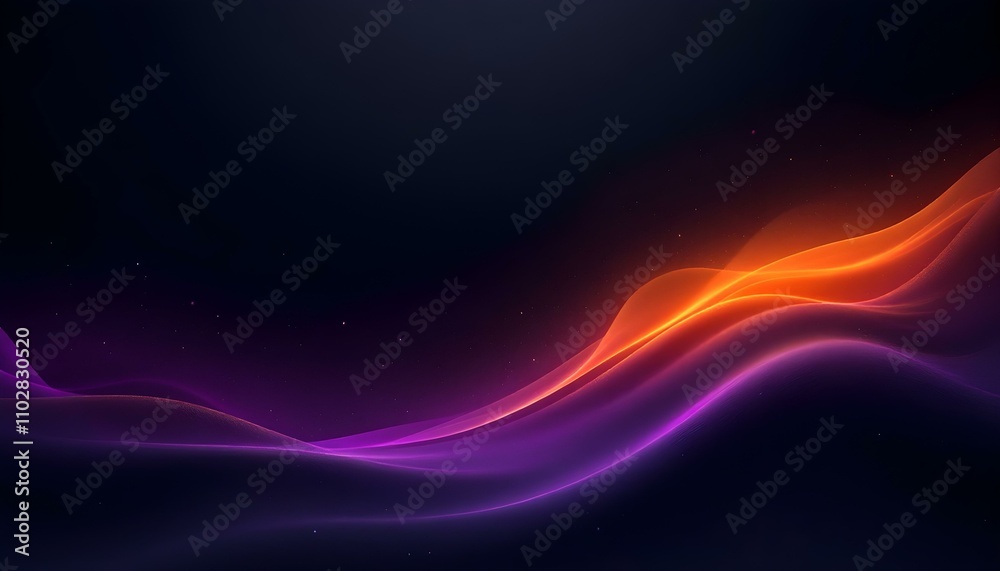 Fototapete Abstract grainy gradient background purple pink orange black glowing color wave dark backdrop noise texture banner poster header design. Banner poster header design with gritty gradient background