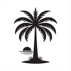 palm tree vector logo icon illustration silhouette