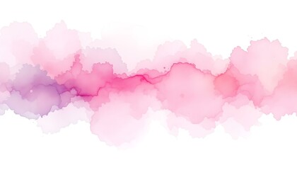 Abstract grunge background frame soft pink watercolor background. Hand painted, decorative soft pink and white paper texture. Abstract pink red watercolor stain with soft edges and a gradient effect