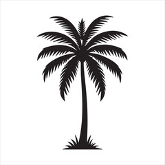 Fototapeta premium palm tree vector logo icon illustration silhouette