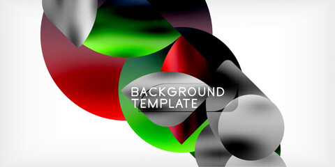 Bright circles with shadows abstract background