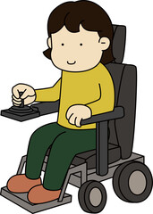 an illustration of an electric wheelchair