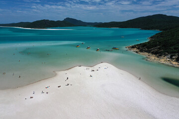 Aerial drone landscape view Whitehaven Beach