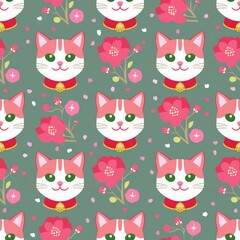 seamless pattern with cats