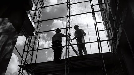 construction workers are working on a building project