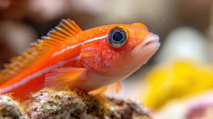 Vibrant Orange Fish  Coral Reef  Underwater Wildlife  Marine Life  Close Up