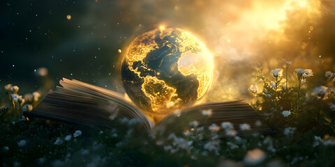 World Poetry Day Celebration on Blurred Background