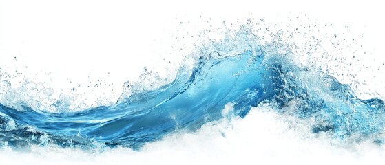 Water wave isolated on white background