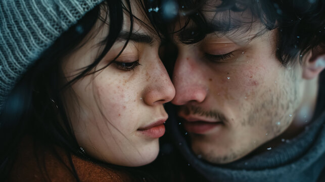 A couple looking down.