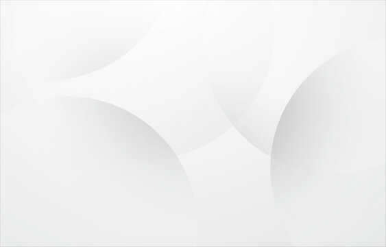 Minimalist white abstract featuring overlapping curves and circular shpaes background. Vector illustrator.