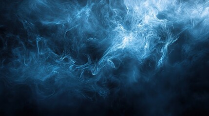 Obraz premium Ethereal Blue Smoke Texture Background with Abstract Swirls