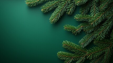 Evergreen Branches Overlay on Vibrant Flat-Colored Poster Design