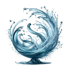 the Elegance of Water Splashes isolated on White background  2