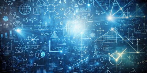 Fototapeta premium World Mathematical Formulas with various equations, symbols, and calculations, math, formulas, equations, symbols