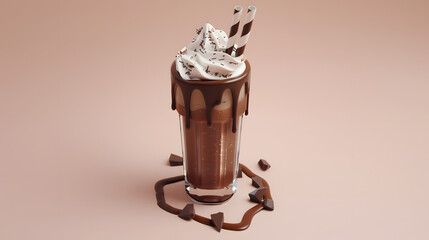 3D Isometric Chocolate Milkshake