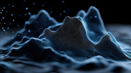 Naklejka premium Abstract Digital Landscape Glowing Dots Data Visualization Technology Background
