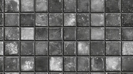 seamless of  Gray grey worn concrete cement vintage retro geometric square mosaic motif tiles texture background