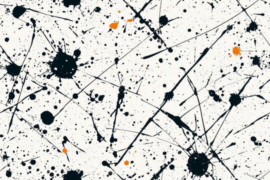 seamless of  japan black ink style splatter stroke paint brush paint paper texture isolated on white background. , isolated on white background,  , copy space, copy space for text,