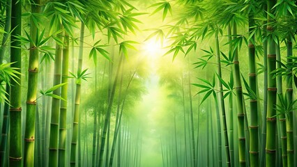 Peaceful green bamboo forest background, serene, tranquil, nature, bamboo trees, leaves, calm, green, peaceful, zen, tranquil