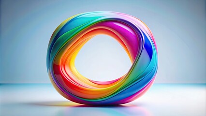 Obraz premium Abstract colorful shape in a render, abstract, colorful, shape,render, vibrant, geometric, digital, design, futuristic, artistic