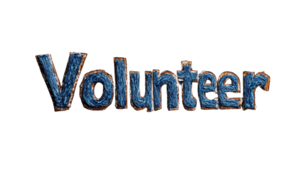 PNG, volunteer day, inscription volunteer, isolated on white background, generated by artificial intelligence, AI.