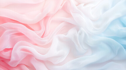 Obraz premium Pastel Dream: Soft, flowing fabric in a dreamy ombre of pink and blue. A delicate and ethereal texture perfect for backgrounds and design inspiration.