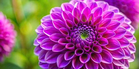 Obraz premium Macro shot of a vibrant Dahlia Elma Purple flower, nature, vibrant, garden, petals, close-up, botanical, plant, beautiful, colorful