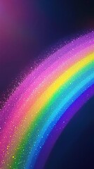 Fototapeta premium Shimmering multicolored rainbow with a sense of depth and dimensionality, shimmering plane, sculptural design, layered colors, radiant layering, luminous facets