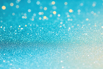 Blue abstract festive background with sparkles and glitter