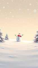 Seamless Beige Christmas Pattern with Let It Snow and Snowman,  peaceful winter landscape,  holiday decor inspiration,  festive atmosphere,  snowman decoration