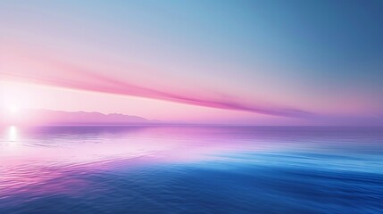 Pink and Blue Sunset Over Calm Ocean