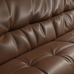 Soft and supple genuine leather upholstery on a plush sofa, plush sofa, cozy atmosphere