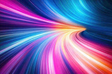 A highway with colorful light trails, symbolizing the speed and movement of digital marketing