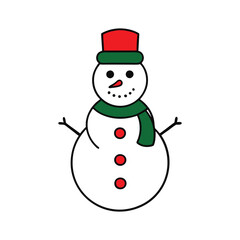 snowman with hat icon Vector Illustration with white background
