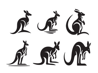 Kangaroo silhouette vector 