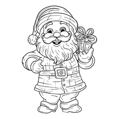 Hand drawing style of cute Santa Claus vector. It is suitable for Christmas icon, sign or symbol.