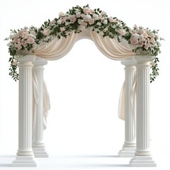 Naklejka premium A wedding arch isolated on white background