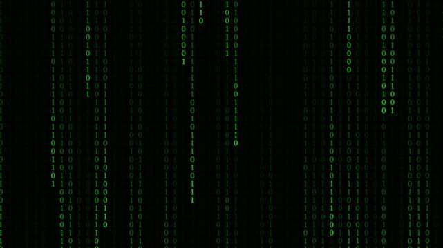 abstract green binary numbers code coding matrix animation 